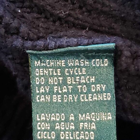 Polo Ralph Lauren LRL Sweater Pullover Women’s Size Medium M Black Chunky Knit - Picture 4 of 8